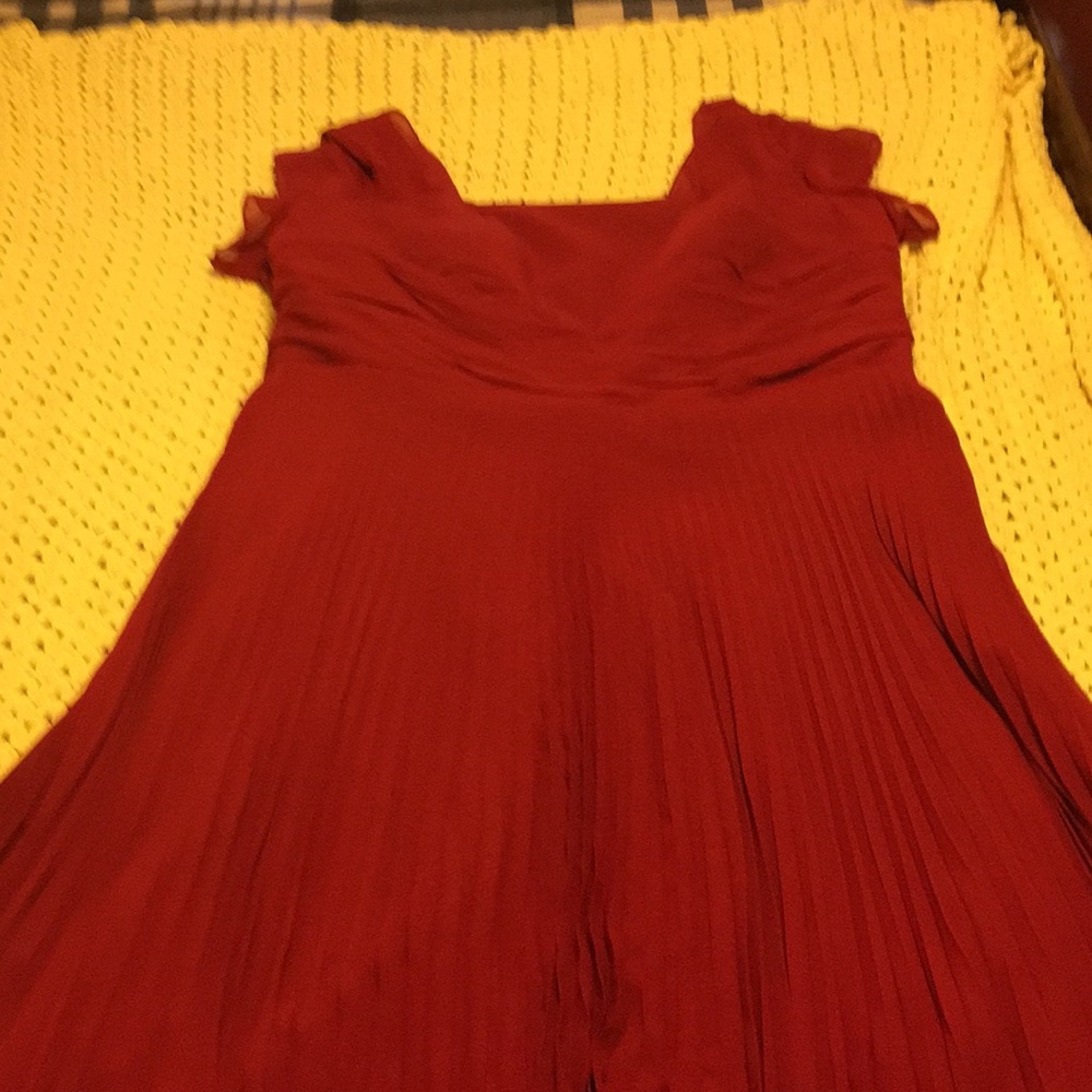 Maroon Chiffon & Satin Formal Dress